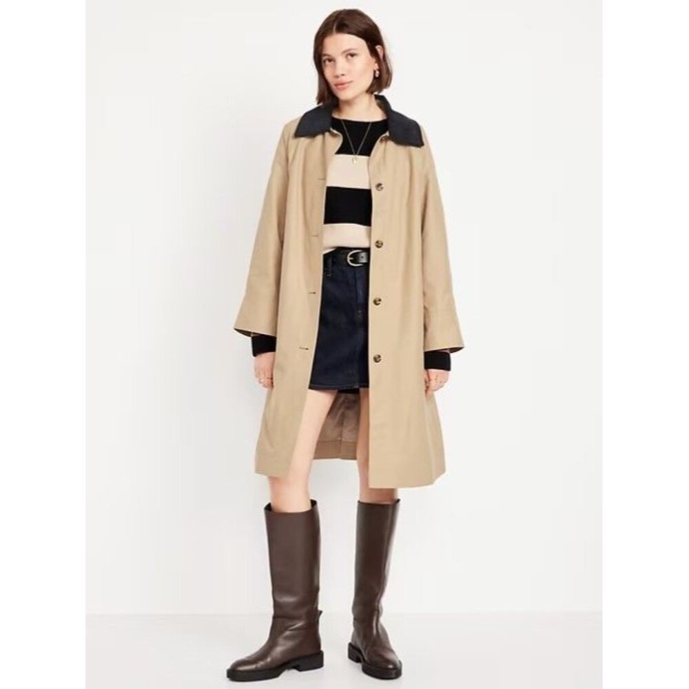 Old Navy NWT Women’s Water Resistant Long Barn Coat size 3X Corduroy Collar
